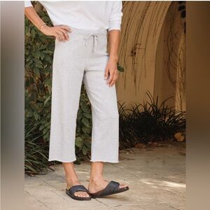 Frank & Eileen Catherine Crop Wide Leg Sweatpants in Gray